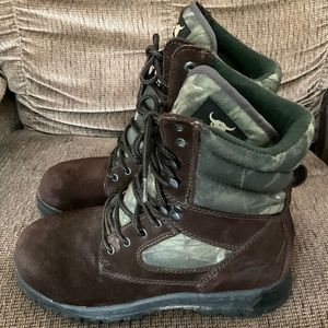 Texas Steer Thinsulate brown Camo Work Boots Oil Resistant Men's Size 7 Preowned
